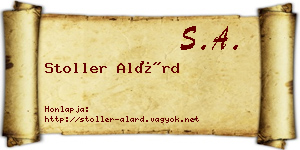 Stoller Alárd névjegykártya